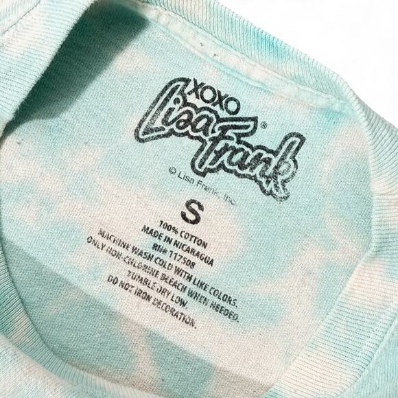 Lisa Frank Hunter Jaguar Blue Tie Dye Shirt Long Sleeve Y2K 90s Rainbow Womens S - Picture 7 of 11